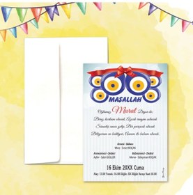 Resim Yarendavetiyeotuz9 Yaren Davetiye Sünnet Davetiyesi Beyaz Zarflı 100 Adet (526671354)-Değer 1-Değer 2 