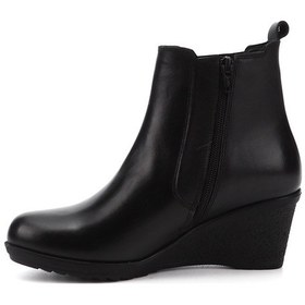 Resim Gönderi R Siyah Fermuarlı Dolgu Topuklu Hakiki Deri Chelsea Bot Siyah 