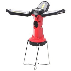 Resim Şarjlı Katlanabilir 3 Xcob Led + 3w Led Çok Fonksiyonlu Kamp Feneri P-8801 Beyaz 