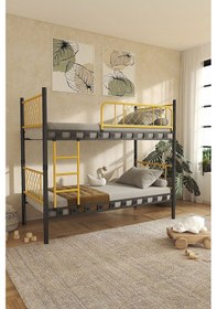 Resim Argimo Metis Sarı Metal Ranza Ve Karyola 90 x 200 CM 