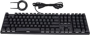 Resim RGB Klavye, Bilgisayar için Mekanik 108 Tuşlu Oyun Klavyesi, N Anahtar Rollover Süspansiyon Tuş Kapağı, 14 çeşit RGB Arka Işık Modu 