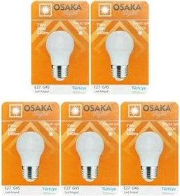 Resim Osaka 7W (50W) Beyaz Işık E27 Duylu Led Ampul, 5 Adet 
