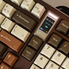 Resim CoverZone Ajazz AC100 Max Kaihua Butter Ice Cream Switch Alüminyum Gasket Mekanik Klavye, Tft Ekranlı Hot-Swap Rgb- 4000 Mah Batarya - Pbt Tuş Takımı 