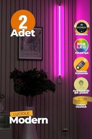 Resim luciole Uzaktan Kumandalı Led Lambader 2 Adet Yatak Üstü, Tv Yanı,Oturma Odası - Rgb Çok Renkli Lucd3 