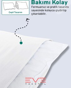 Resim 2 Adet RanForce Düz Pamuk Antibakteriyel Yıkanabilir Lüks Yastık Kılıfı 50x70cm - Beyaz 