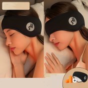 Resim Kulaklıklı Gürültü Önleyici Uyku Maskesi - Seyahat ve Ev için Ayarlanabilir Yumuşak Polyester Göz Kapağı, Pil Gerektirmez, Rahat Uykuya ve Huzurlu Uyku için Düz Siyah Tasarım, Uyku Göz Maskesi 