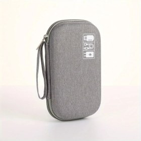 Resim Gateesat 1 Adet Taşınabilir Seyahat Şarj Çantası Gri Usb Kablosu Kulaklık Düzenleyici Gri 