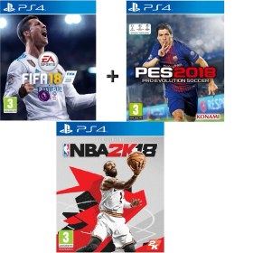 Resim Sony PS4 Fifa 18 + Pes 18 + Nba2k18 OYUN 