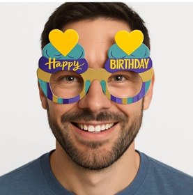 Resim Cupcake Temalı Doğum Günü Renkli Karton Happy Birthday Gözlüğü 6 Adet 1 