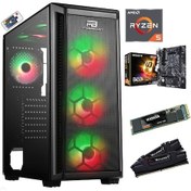 Resim APU AMD Ryzen 5 Pro 3350G 16 GB DDR4 500 GB NVMe SSD Dos Oyuncu Bilgisayarı 