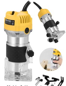 Resim STEİNER Germany Technology 3000 Watt 6 Kademe Devir Ayarlı Formika Traşlama Freze Makinesi 6 Mm Pens 