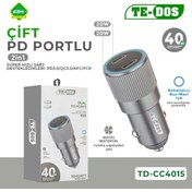 Resim TE DOS TE-DOS TYPE-C 2 n1 - 40W ARAÇ ŞARJ CİHAZI TD-CC4015 