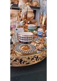 Resim Kaz Ayağı Renkli 6 Kişilik Kahve Fincan Takımı W-juliet Çok Renkli 