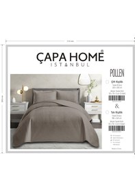 Resim Çapa Home Yeni Nesil Nubuk Yaz - Kış Modern Lüks Yatak Örtüsü, Pollen , Tek Kişilik Vizon 