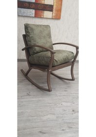 Resim Emideco Ahşap Sallanır Koltuk Sandalye Demonte BahçeSalon Koltuğu 