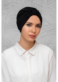 Resim Hürrem Bone Siyah Pratik Hazır Geçmeli Tesettür Bone Petekli Büzgülü 1204_01 Çok Renkli 