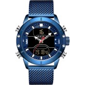 Resim Navıforce/lingxiang 9153 Elektronik Saat Spor Erkek Saati Su Geçirmez Çok Fonksiyonlu Kuvars Saat Örgü Kemer Saat Mavi Kabuk Mavi Titanyum 