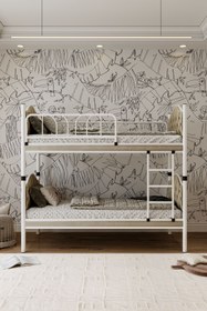 Resim ARGİMO Melis Çift Katlı Metal Ranza Ve Karyola 90x190 