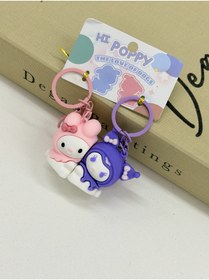 Resim Alışveriş Kasabası 2'li Sevimli Çift Pochacco PomPomPurin Karakter Mıknatıslı Anahtarlık ve Çanta Süsü 