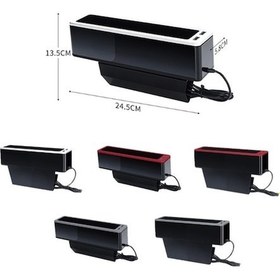 Resim Dancemonkey Cbtx 2 Usb Şarj Kolu, Kırmızı Koltuk Boşluğu Saklama Kutusu 