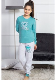 Resim Vienetta Kız Çocuk O Yaka Manşetli Pijama Takım 4027M,3-7 Yaş 