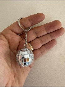 Resim Disko Topu Metal Anahtarlık Parlak Renkli Unisex Eğlenceli Aksesuar 