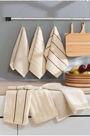 Resim Mira Home 6 lı El Yüz Mutfak Havlusu Seti Sophia 30 X 50 Cm (Bej) 