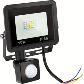 Resim Ayarlanabilir Parlaklık ve Renk Sıcaklığı ile 10W Dış Mekan Hareket Sensörlü Sel Lambası - IP66 Su Geçirmez, Bahçe, Yol, Avlu için Kolay Kurulum - Beyaz, Sıcak, Nötr Aydınlatma, Dayanıklı Alüminyum Gövde, Patio, Bahçe ve Yürüyüş Yolu Aydınlatması için Çıkarılabilir Tasarım, Dış Mekan Aydınlatması | Modern Sel Lambası | Kablolu Bağlantı 