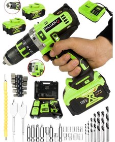 Resim 128 V Bakır Sargı Darbeli Şarjlı Bataryalı Matkap Çift Akülü 