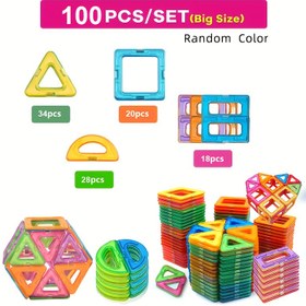 Resim Geniş Manyetik Yapı Blokları Seti, El-Göz Koordinasyonu Geliştirme için Yaratıcı DIY Oyuncak, Çok Renkli 