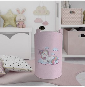 Resim Mekta Home Bebek Ve Çocuk Odası Bulutlu Unicorn Desenli Oyuncak Sepeti Renkli Çok Renkli 