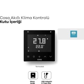 Resim Daders Home Akıllı Klima Kontrolü V5, Wi-Fi Bağlantılı Oda Termostatı, Mobil Uygulama Kontrollü 
