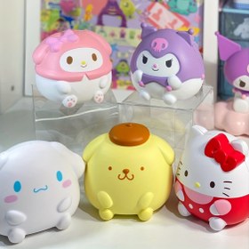 Resim Sanrio Klasik Noel Rahat Oyuncaklar: 5 Adet Hello Kitty, My Melody ve Arkadaşları - Yumuşak, Esnek, Elektriksiz 