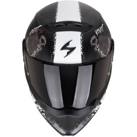 Resim Scorpion Covert Fx Skullz Kapalı Motosiklet Kaskı Mat Siyah Gri Altın Mat Siyah - Gri 