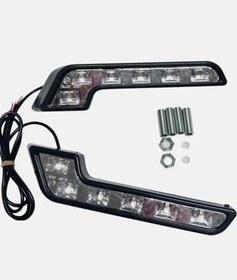 Resim 6 LED’li Gündüz farı L model LED’li 2 adet BEYAZ 