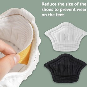 Resim Erkek ve Kadın Ayakkabıları için 4 Çift Topuk Yastığı, Aşınma Karşıtı, Ayakkabı Numarası Ayarlayıcı, Yumuşak ve Rahat, Spor Ayakkabılar, Günlük Ayakkabılar, Yüksek Topuklu Ayakkabılar vb. İçin Uygun 