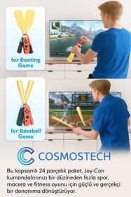 Resim cosmostech N.Switch Sports 24’ü 1 Arada Aksesuar Kiti – Joy-Con 2 Uyumlu Aile Parti Seti, Switch 2 / Switch 1 