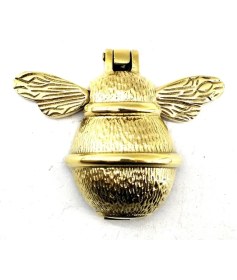 Resim Najmaddin Antika Tarz Dekoratif Pirinç Arı Kapı Tokmağı, Taktak - KÜÇÜK,123X150MM, Sarı 