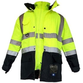 Resim Junıor Jn1003 Fosforlu Oxford 5+1 İçi Çıkmalı Parka Sarı Lacivert Xl Beden Fosforlu Sarı 