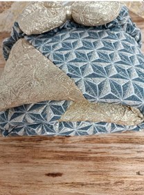 Resim Yenidoğan Ultralüks Piramit Desenli Güpürlü Bebek Battaniyesi Kundak Gold Renkli Çok Renkli 