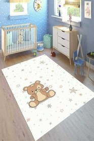 Resim Cotton Şönil Kaymaz Tabanlı Yıkanabilir Antibakteriyel Dijital Baskı Çocuk Halısı, CK-10108B-CTN-80X150 