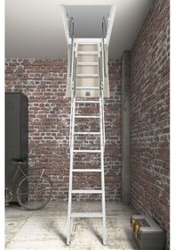 Resim Aytürk Fantozzi Acı3 Menşei Italya 70x120 3 Katlanır Metal Çatı Merdivenleri H:290cm Standart Model 