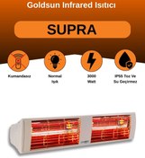 Resim GOLDSUN Supra 3000 Watt GSS30 Kumandasız Suya Dayanıklı Elektrikli İnfrared Isıtıcı-Beyaz 