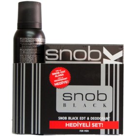 Resim Snob Black Edt 100 ml Erkek Parfüm Seti 150 ml Snop Deodorant 