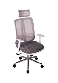Resim Ofisbazaar Up Beyaz Fileli Yönetici Koltuğu Ergonomik Başlıklı Ofis Koltuğu Desenli Gri Gri 