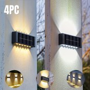 Resim 4 Adet 12/16 LED Güneş Enerjili Bahçe Aydınlatması, Dış Mekan ve Duvar Dekorasyonu için IP44, Modern Villa Peyzajı, Yürüyüş Yolu ve Koridor Işıkları 