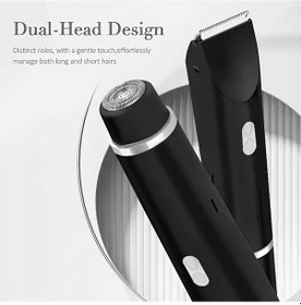 Resim Gateesat Siyah 2'si 1 Arada Kadın Elektrikli Tıraş Makinesi, Ayarlanabilir Uzun Kısa Saş Vücut Yüz Kol Bacak İçin 