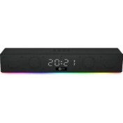 Resim Lecoo DS103 Kablosuz Bluetooth 10W RGB Saat/Alarm Stereo Soundbar Hoparlör Siyah 