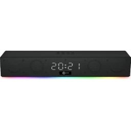 Resim Lecoo DS103 Kablosuz Bluetooth 10W RGB Saat/Alarm Stereo Soundbar Hoparlör Siyah 