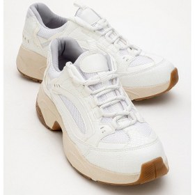 Resim Luvi Shoes Letty Beyaz Baskı Fileli Kadın Spor Ayakkabı Beyaz 